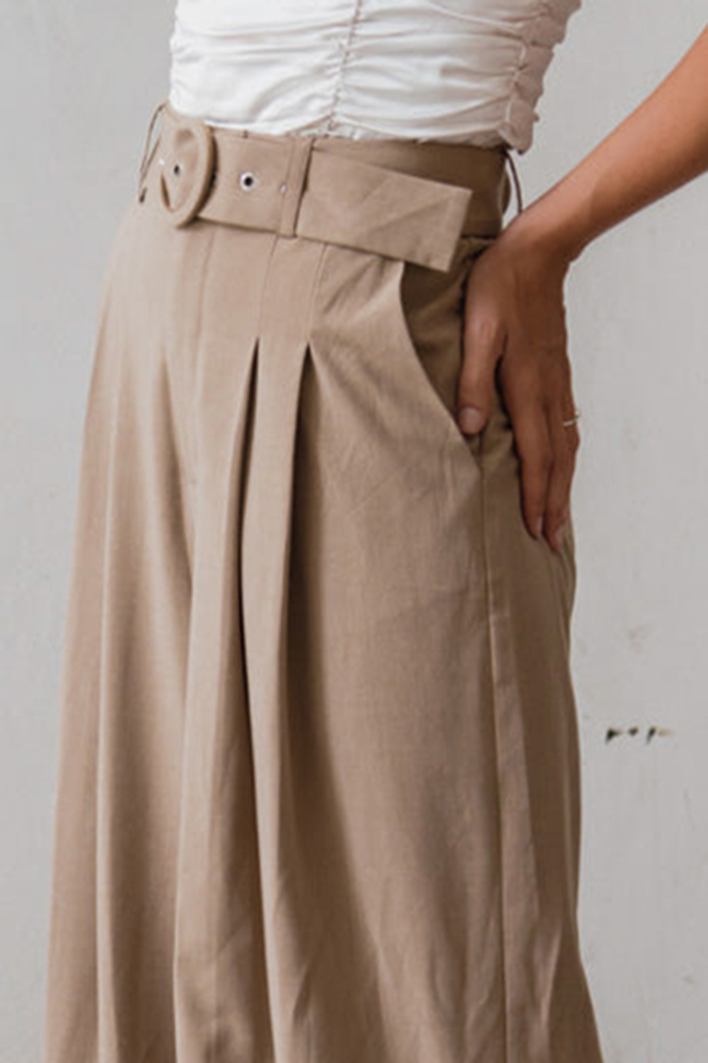 Tan Wide Leg Trouser