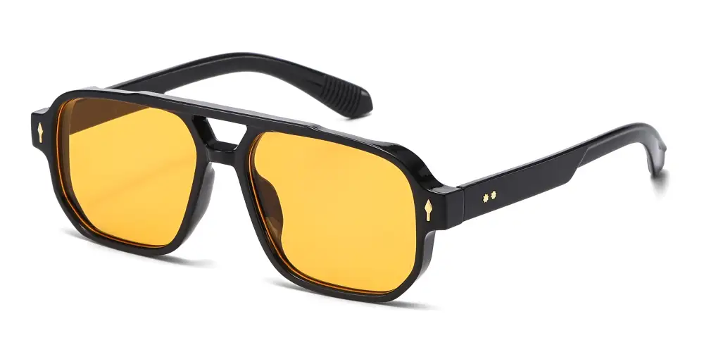 Classic Square Aviator Plastic Sunglasses