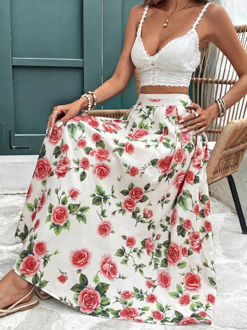 Graceful Printed Print Skirt