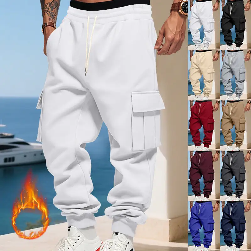 Men's  Thermal Cargo Pants Pockets Leg Cargo Pants