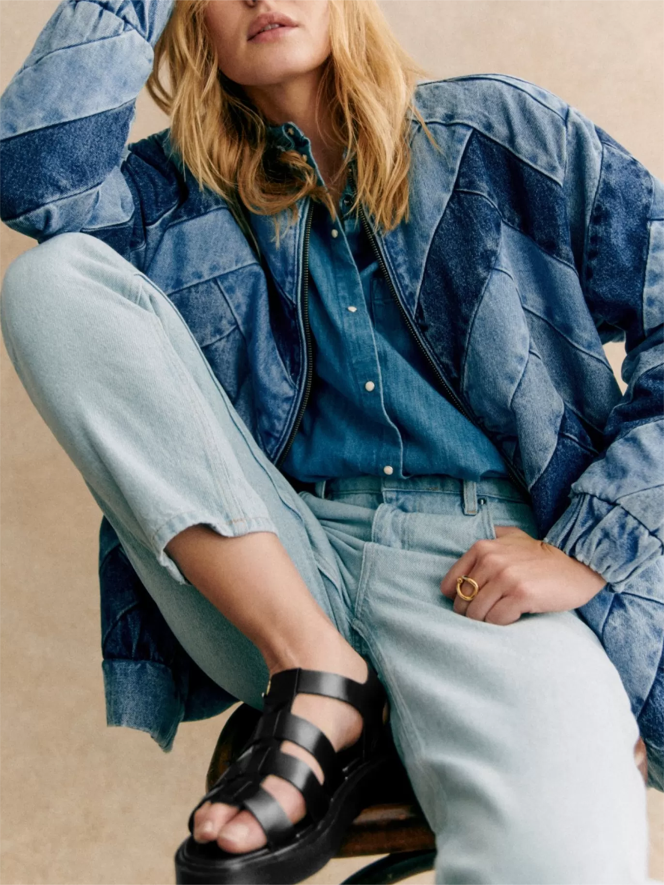 Denim Button Front Jacket