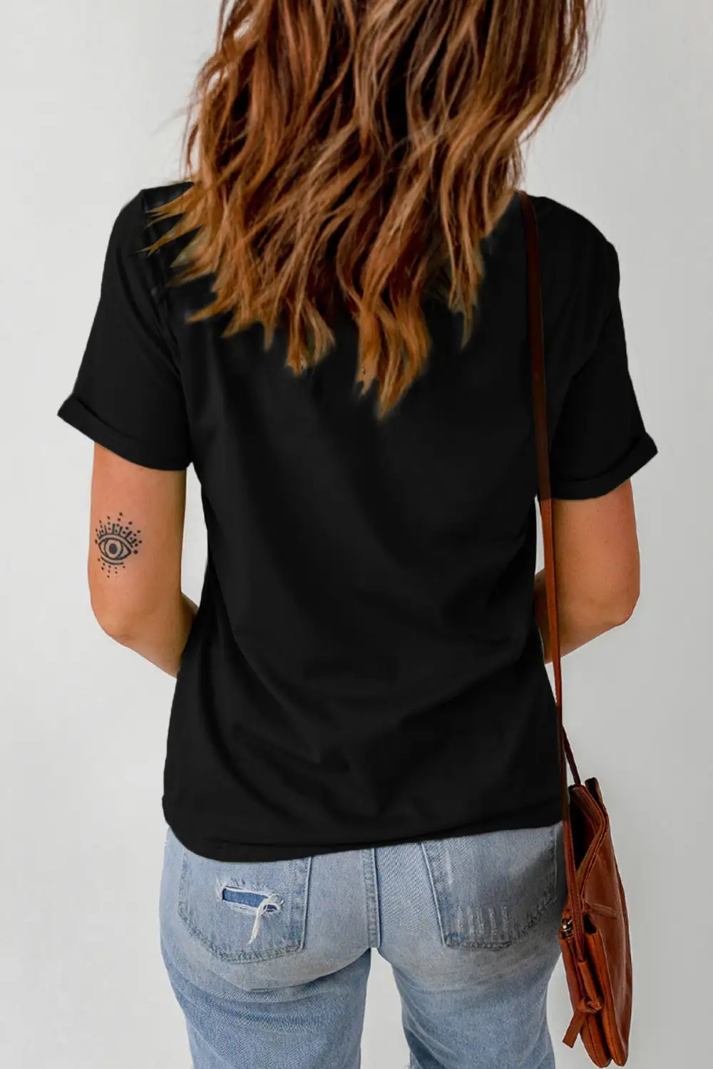 Black Western Pattern Print Slim