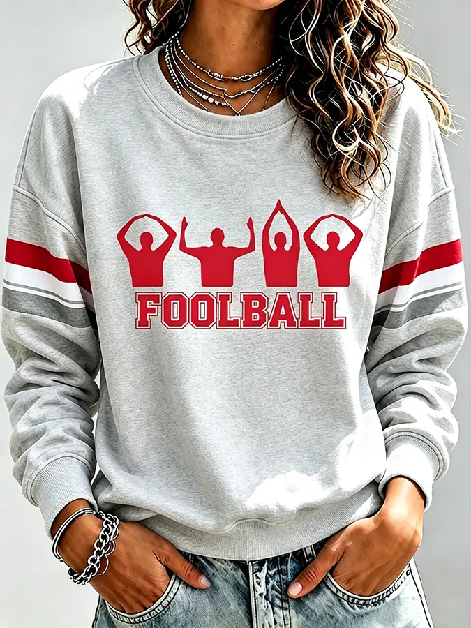 Ladies' Rugby Printed Round Neck T-Shirt