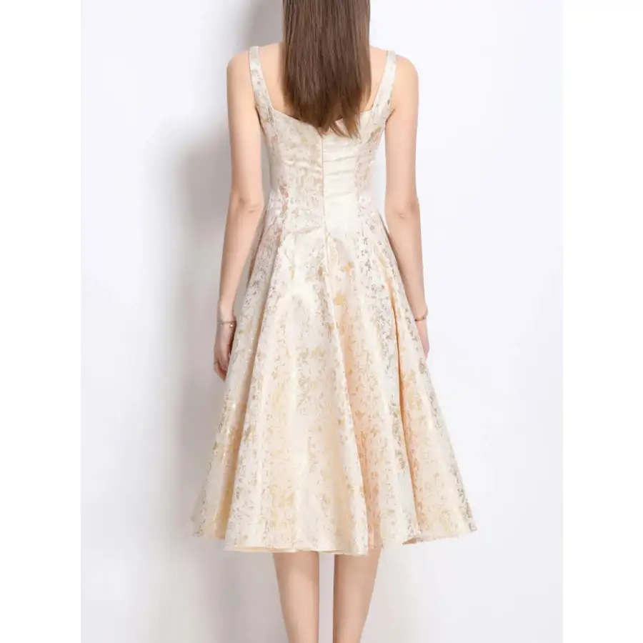 A-Line Sleeveless Midi Dress