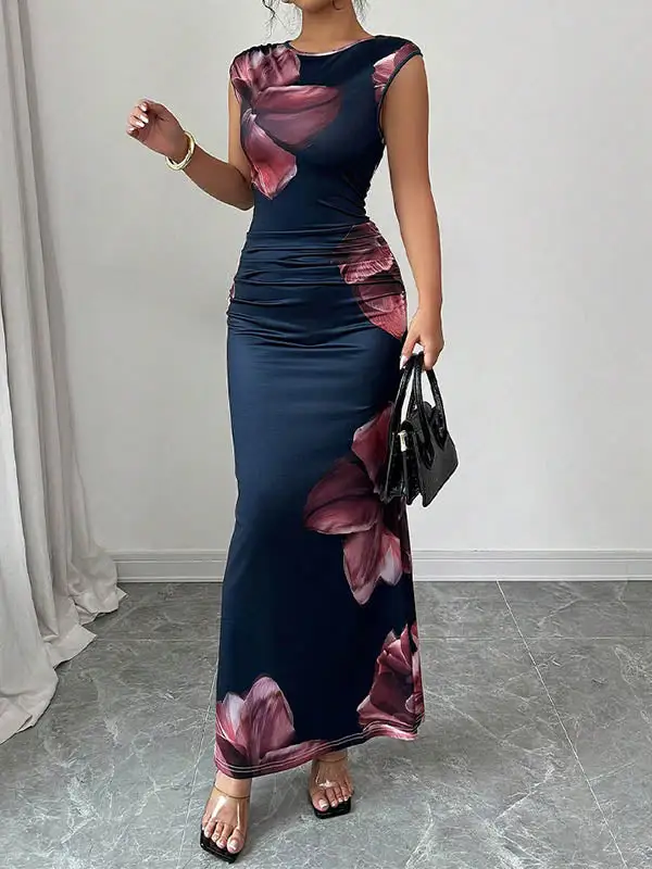 Sleeveless Neck Maxi Dress