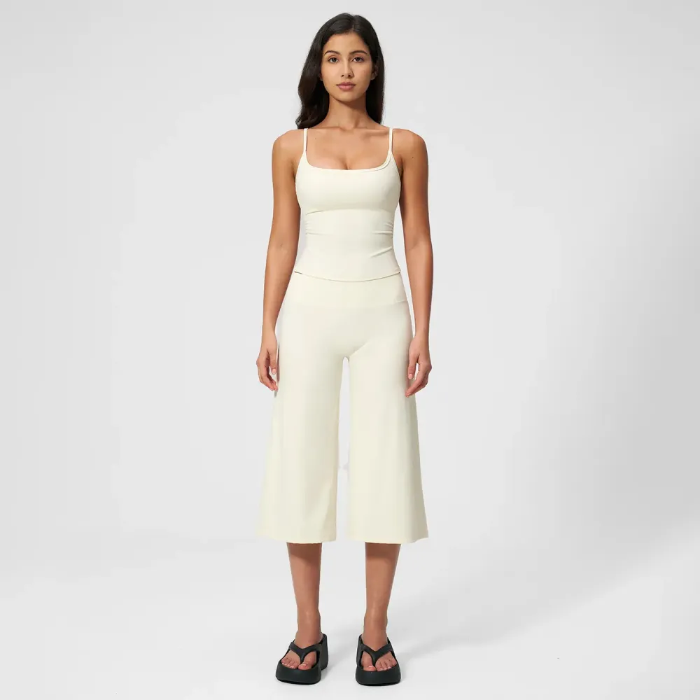 Strappy Tank Top and High-Waisted Mid-Length Shorts — Outdoor Running & Sports Set