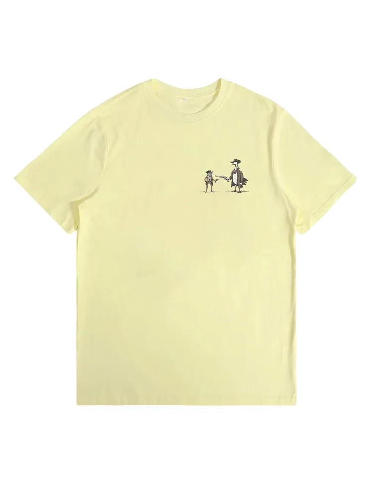 Duck And Frog Western Showdown Print T-Shirt