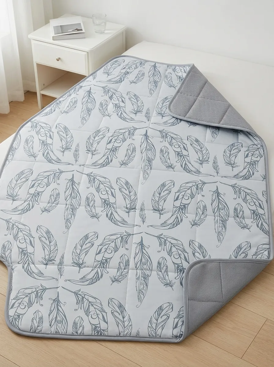 Boho Feather Pattern Pattern Cooling Mat