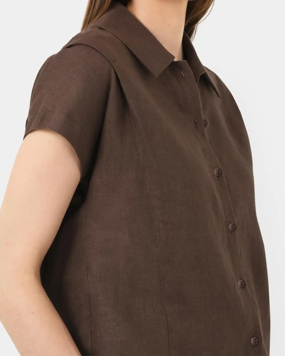 One Piece Collar Linen Collar Shirt