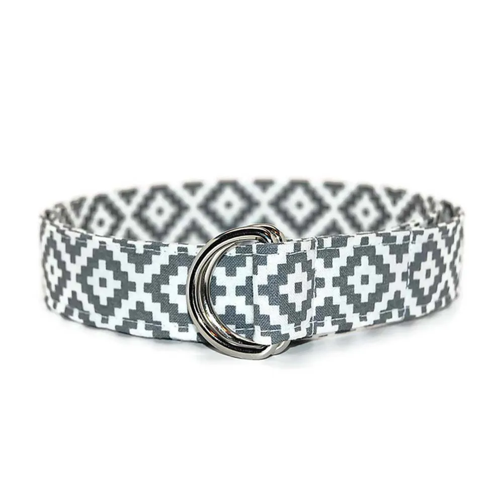 Mosaic Pattern D-Ring Cotton Belt