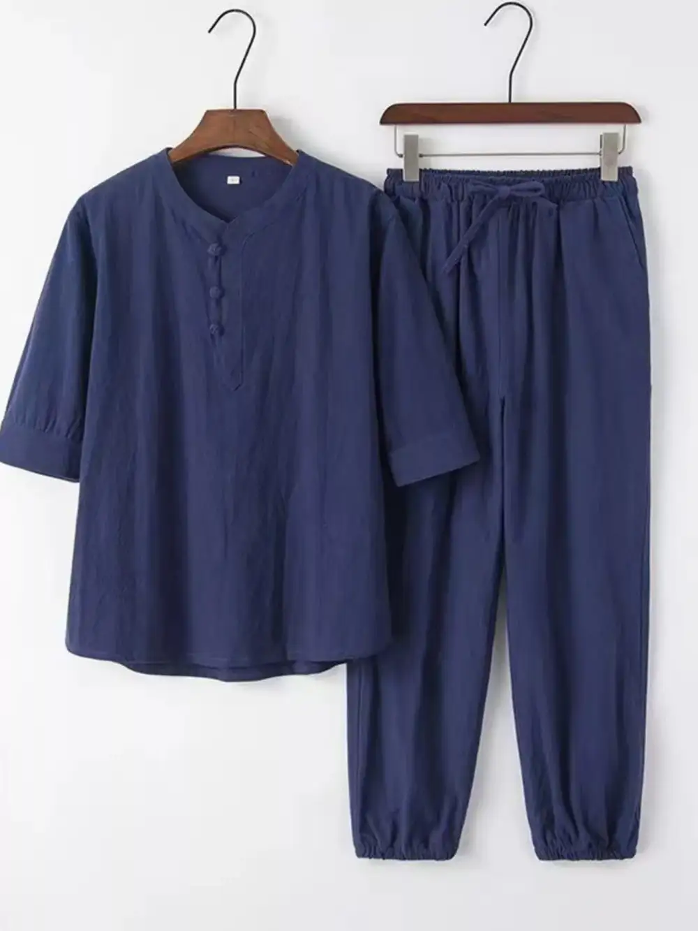 Men's Plus Size Sleeve Top and Pants Set