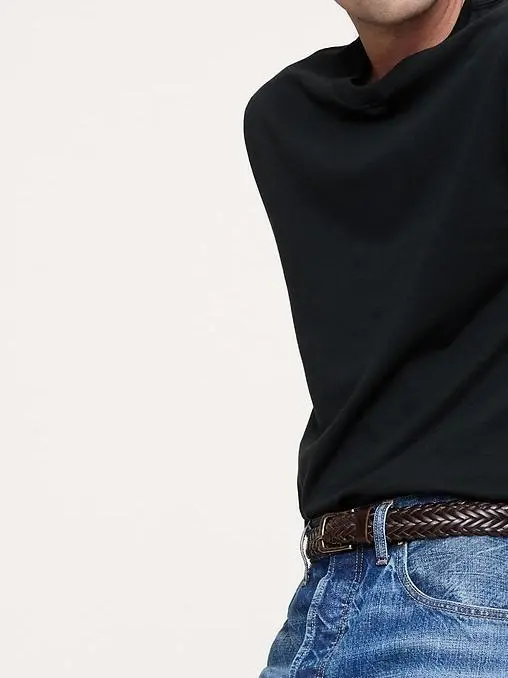 Men's Black Crew Neck Cotton Short Sleeves