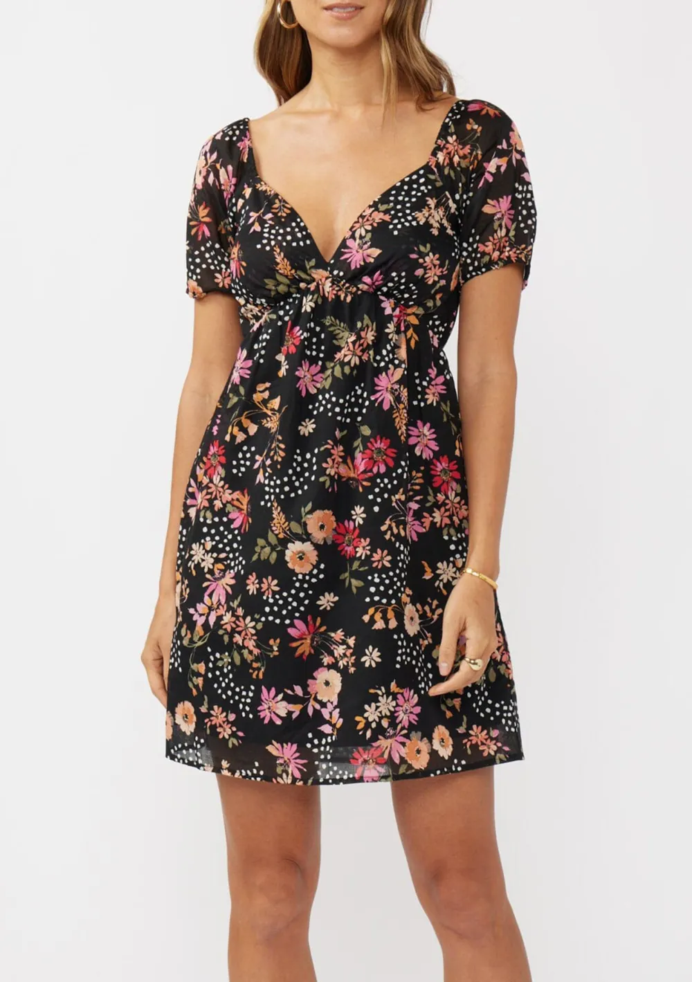 Cutout Back Short Sleeve Dress