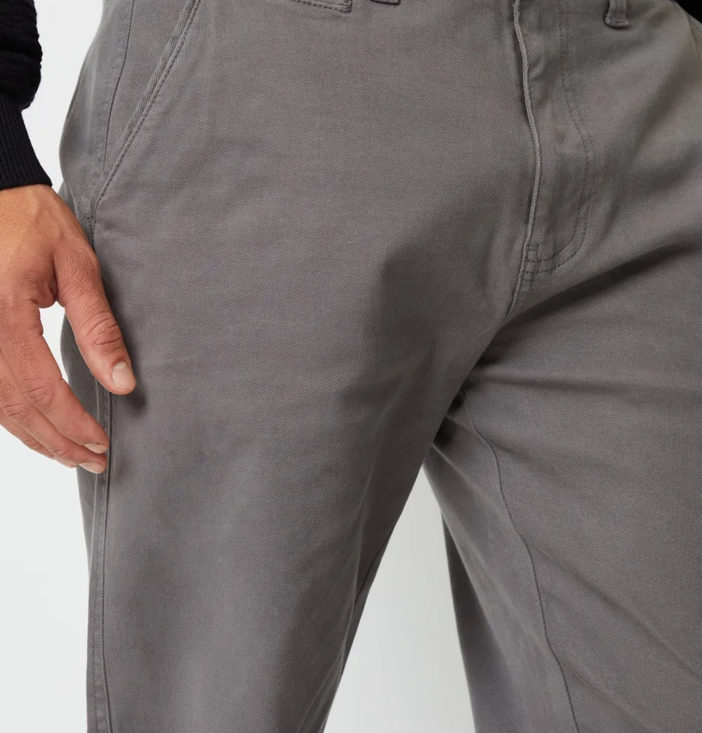 Men's Slate Gray Straight-Leg Stretch Canvas Pants