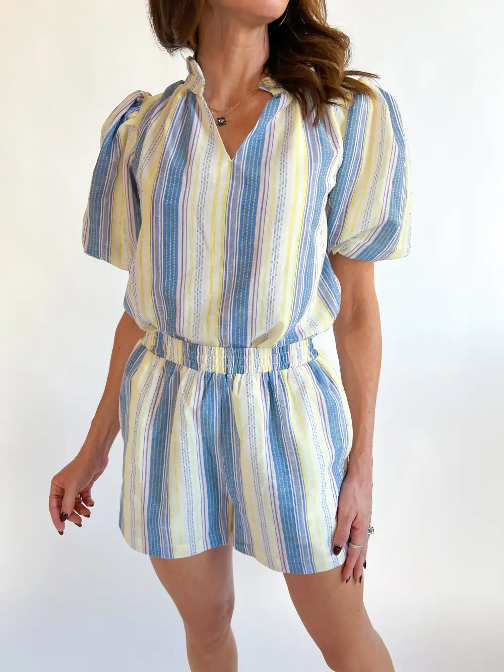 Printed Striped Blouse