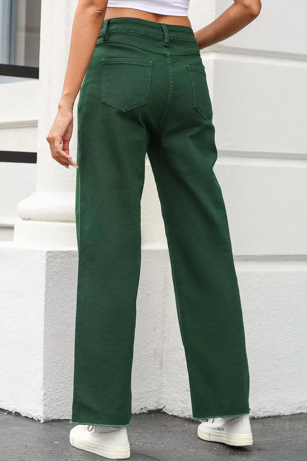 Clean Raw Hem Denim Jeans