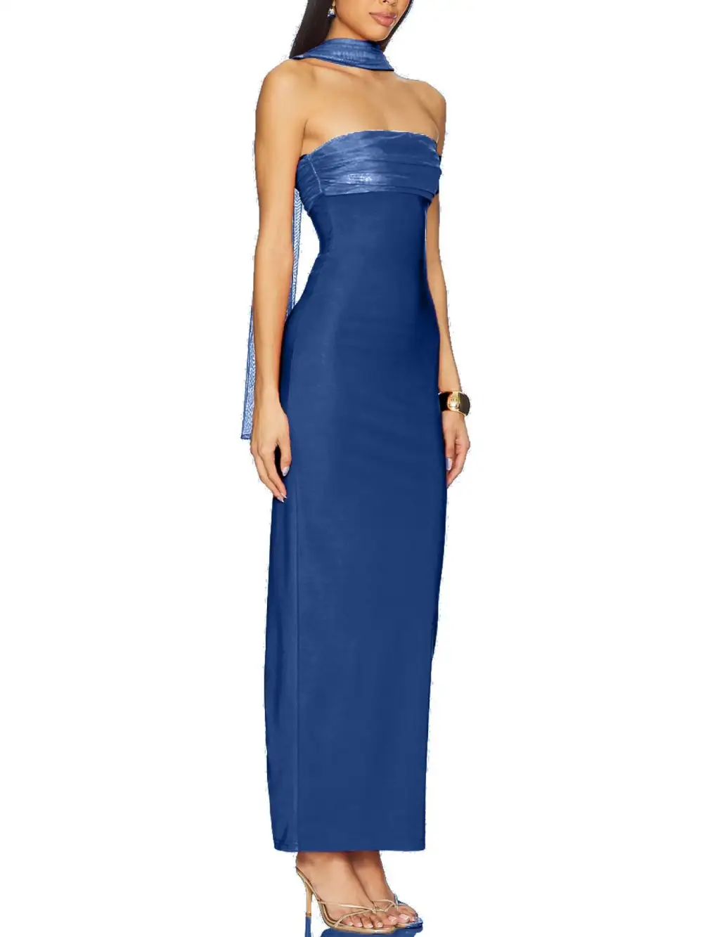 Smooth Finish Ruched Maxi Dress