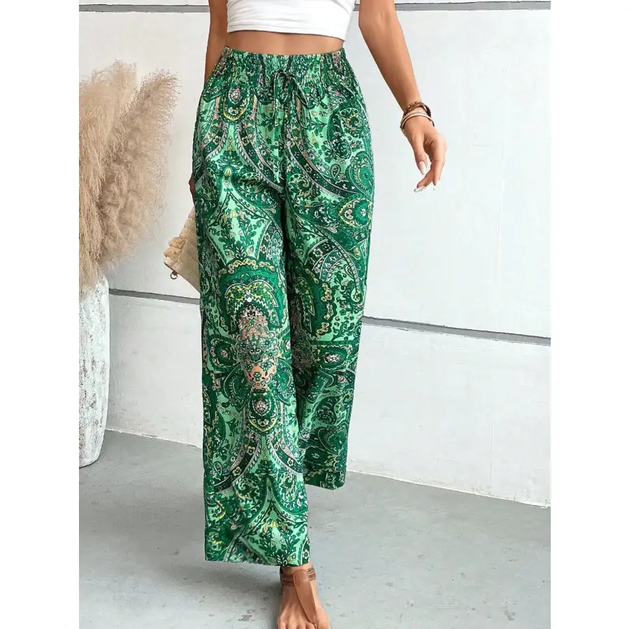 Soft Printed Wide Leg Pants