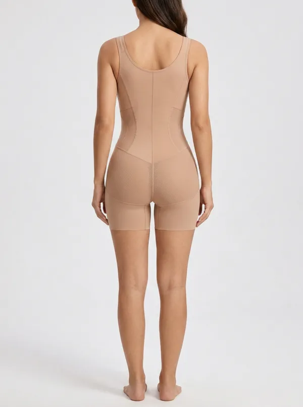 Modern Detailed Women's Zip-Front Shaping Bodysuit
