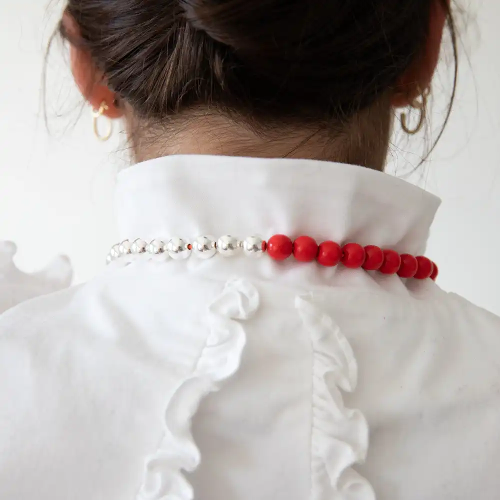 Wood Bead Stretch Necklace