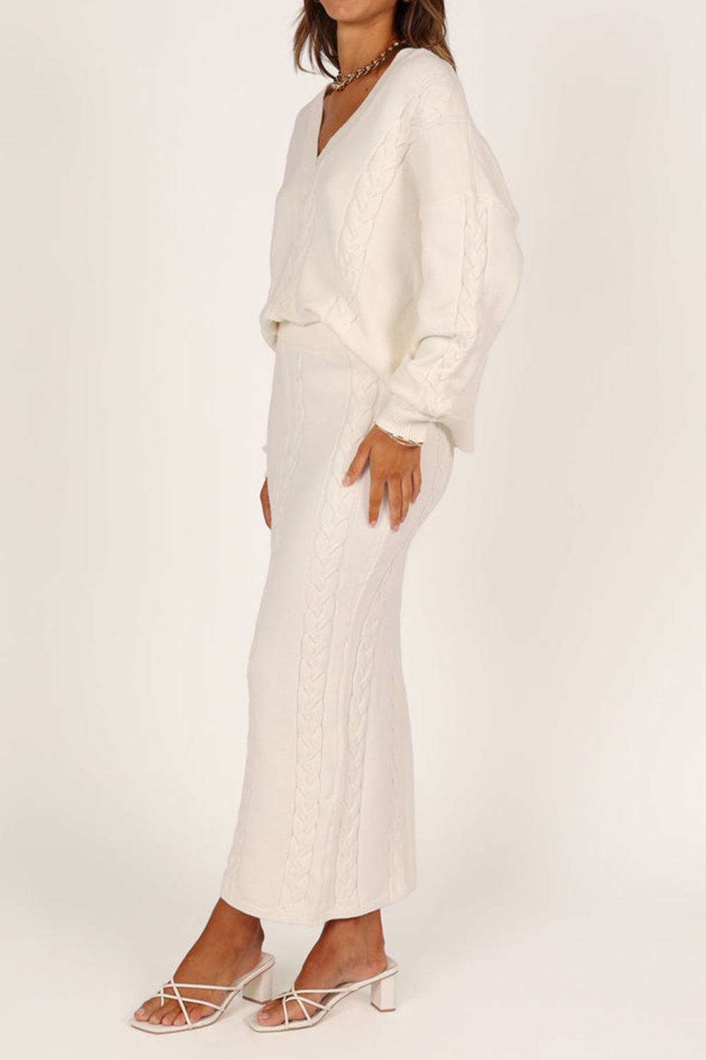 CASUAL MIDI STRIPED COTTON SKIRT