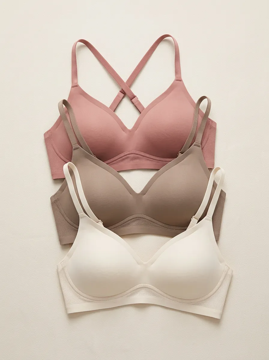 Seamless Cross-Back Women's Three-Piece Bra Set