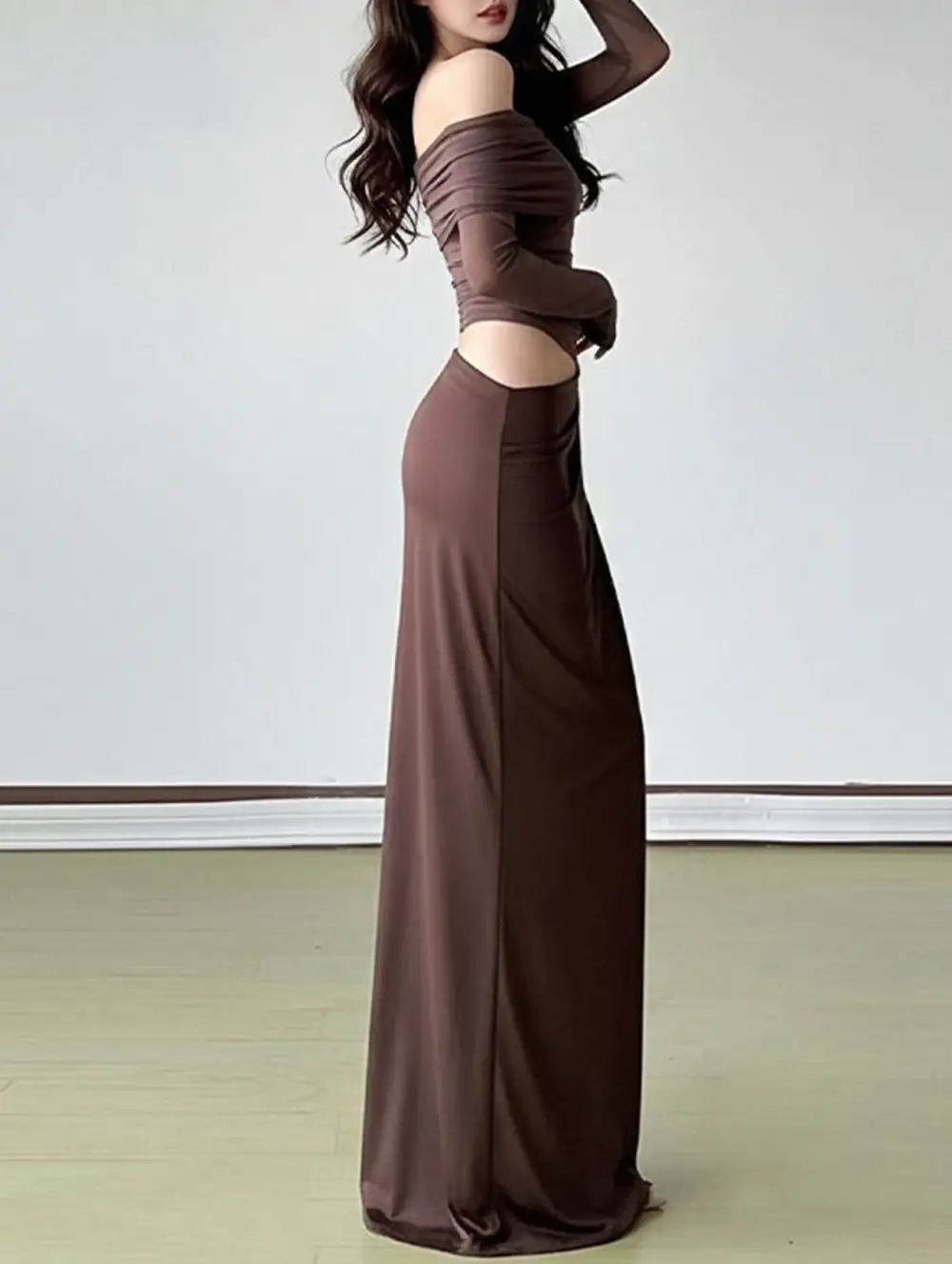 Textured Detail French Slim-Fit Dress
