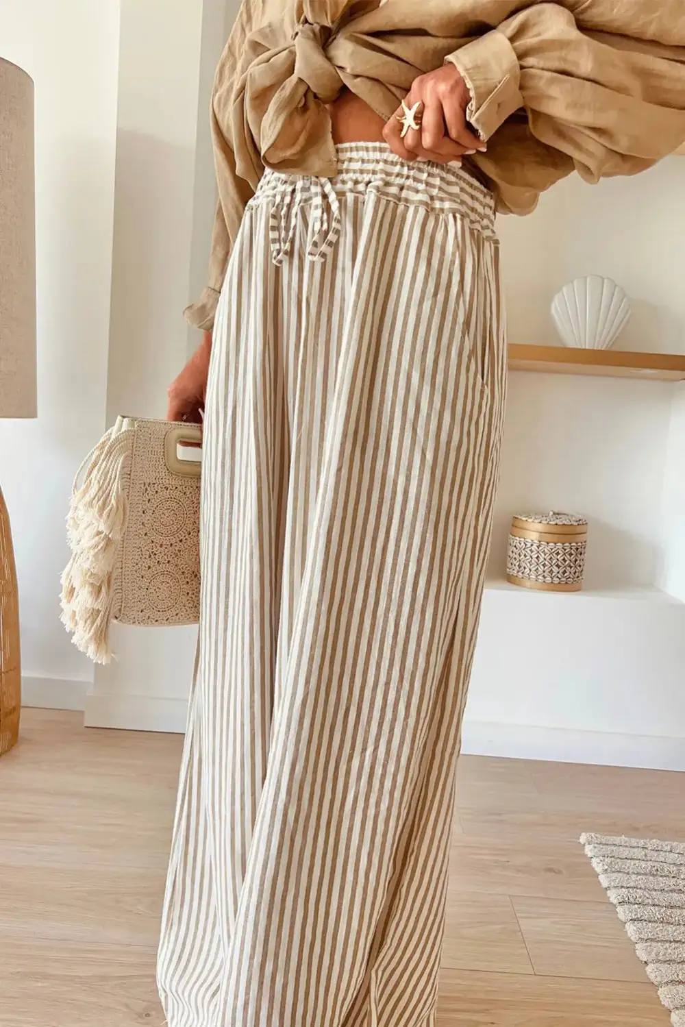 Everyday Wide Leg Striped Pants