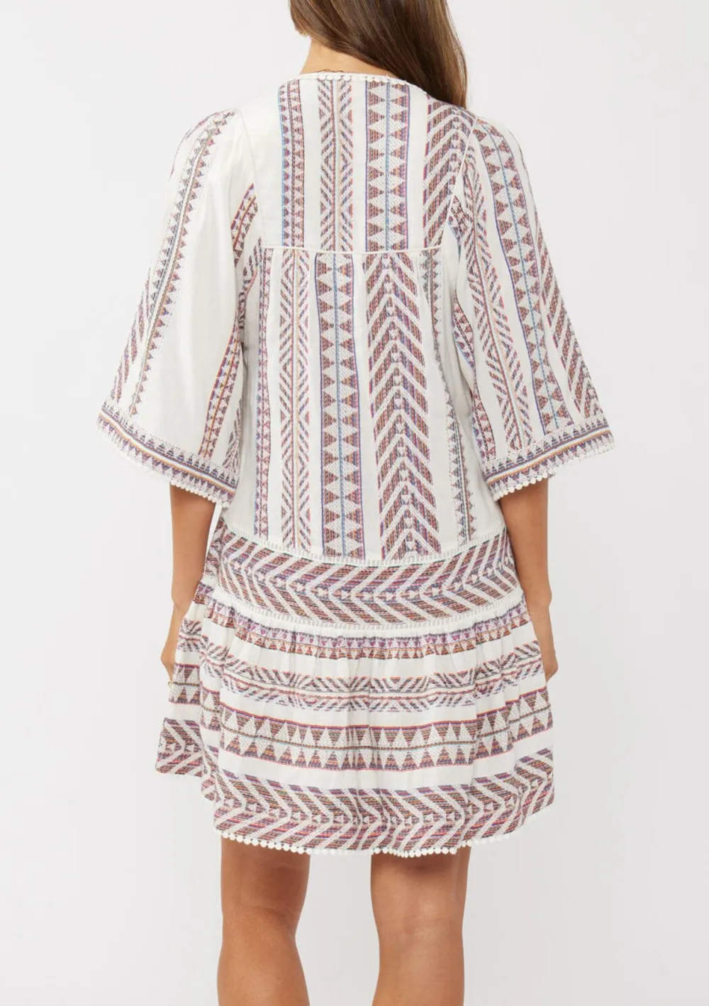 Geometric Half Sleeve Dress