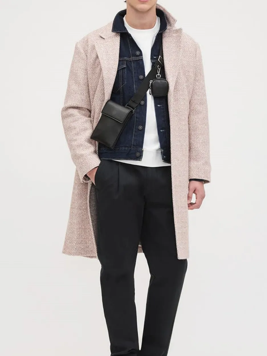 Blush Pink Long Sleeve Casual Overcoat