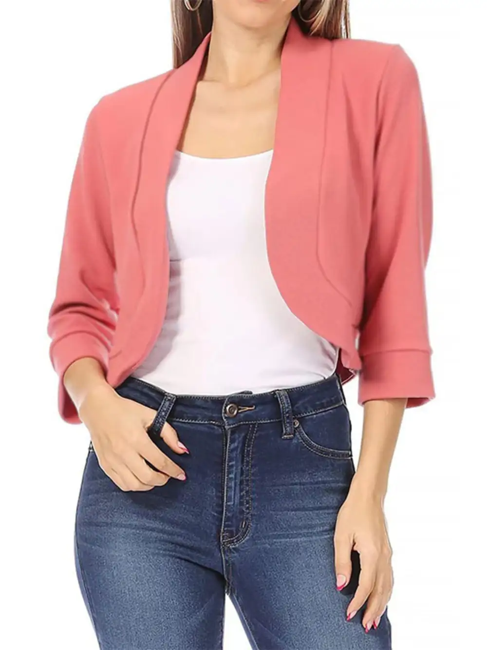 Open-Front Cropped Blazer
