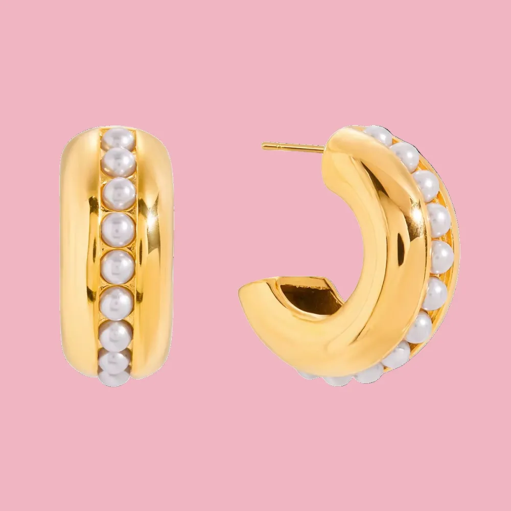 Everyday Pearl Hoop Earrings