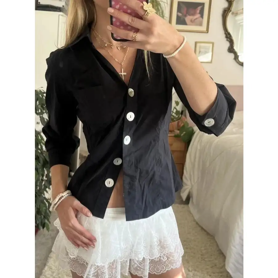 Collared Neck Button Down Shirt