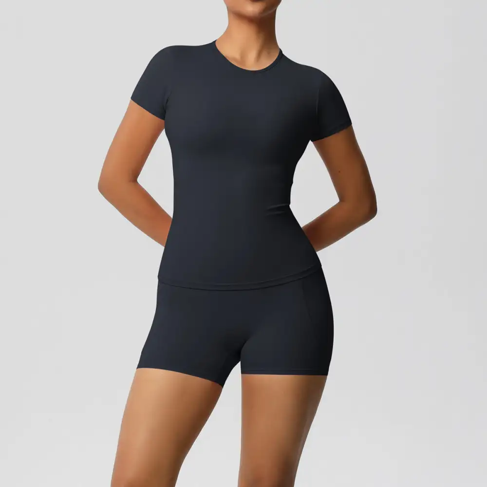 Brushed Short-Sleeve Top, Trousers and Shorts Active Set
