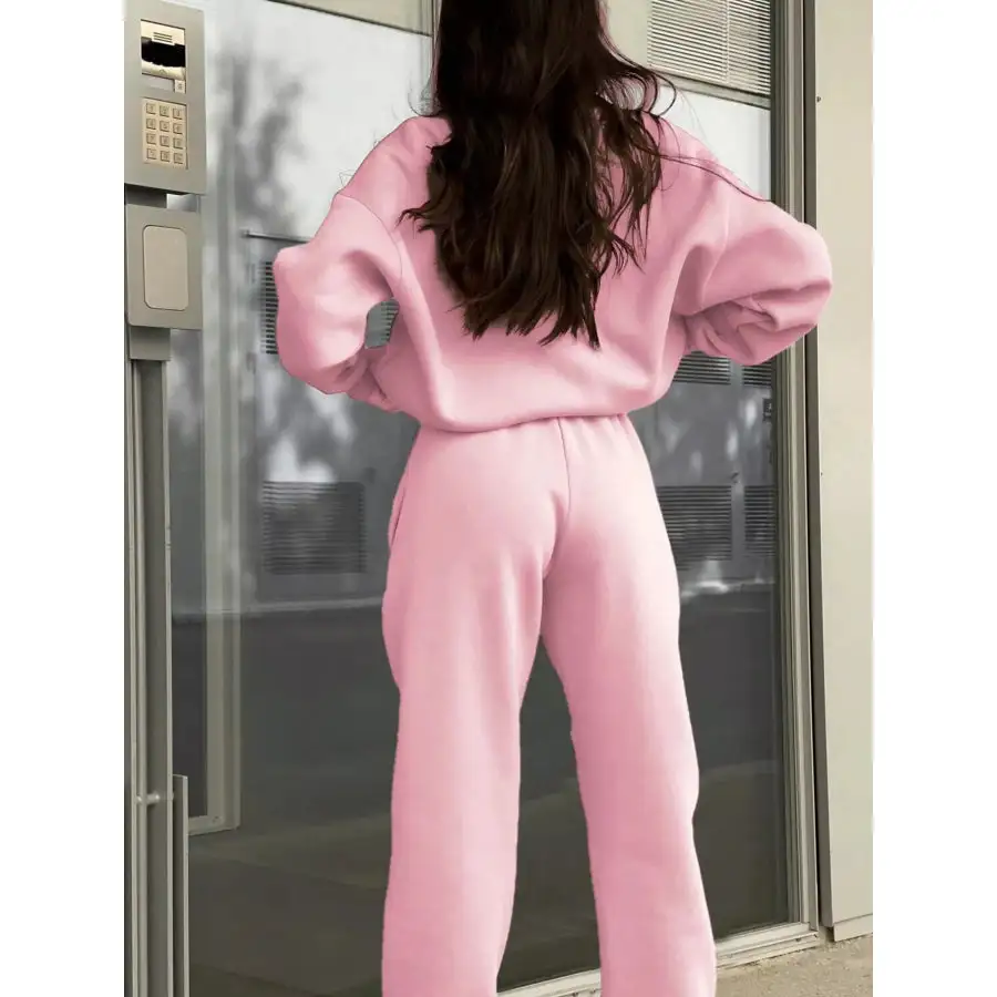 Classic Half Zip Sweatshirt and Pants Set