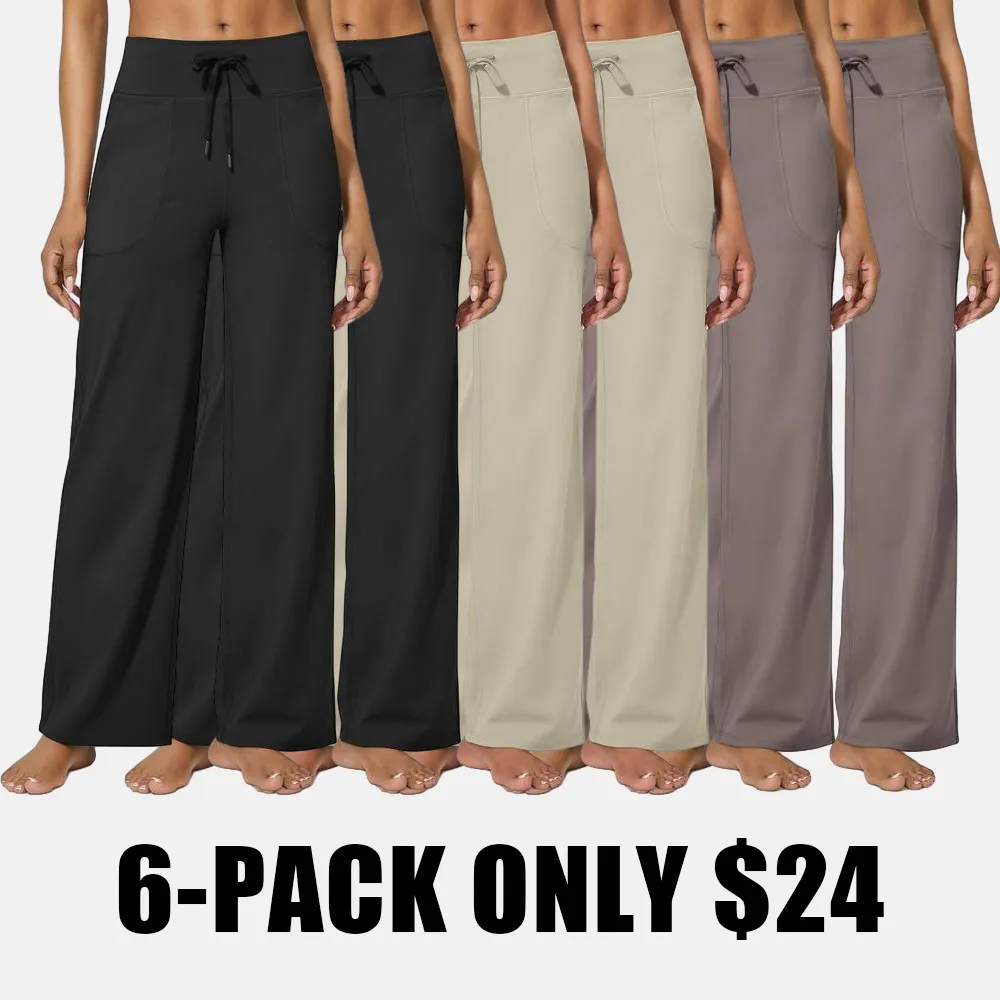 Wide Leg Pants for Women Yoga Pants High Waist Sweatpants with Pockets Stretch Lounge Pants Comfy Workout Athletic Wear Fitness Apparel Outdoorfun