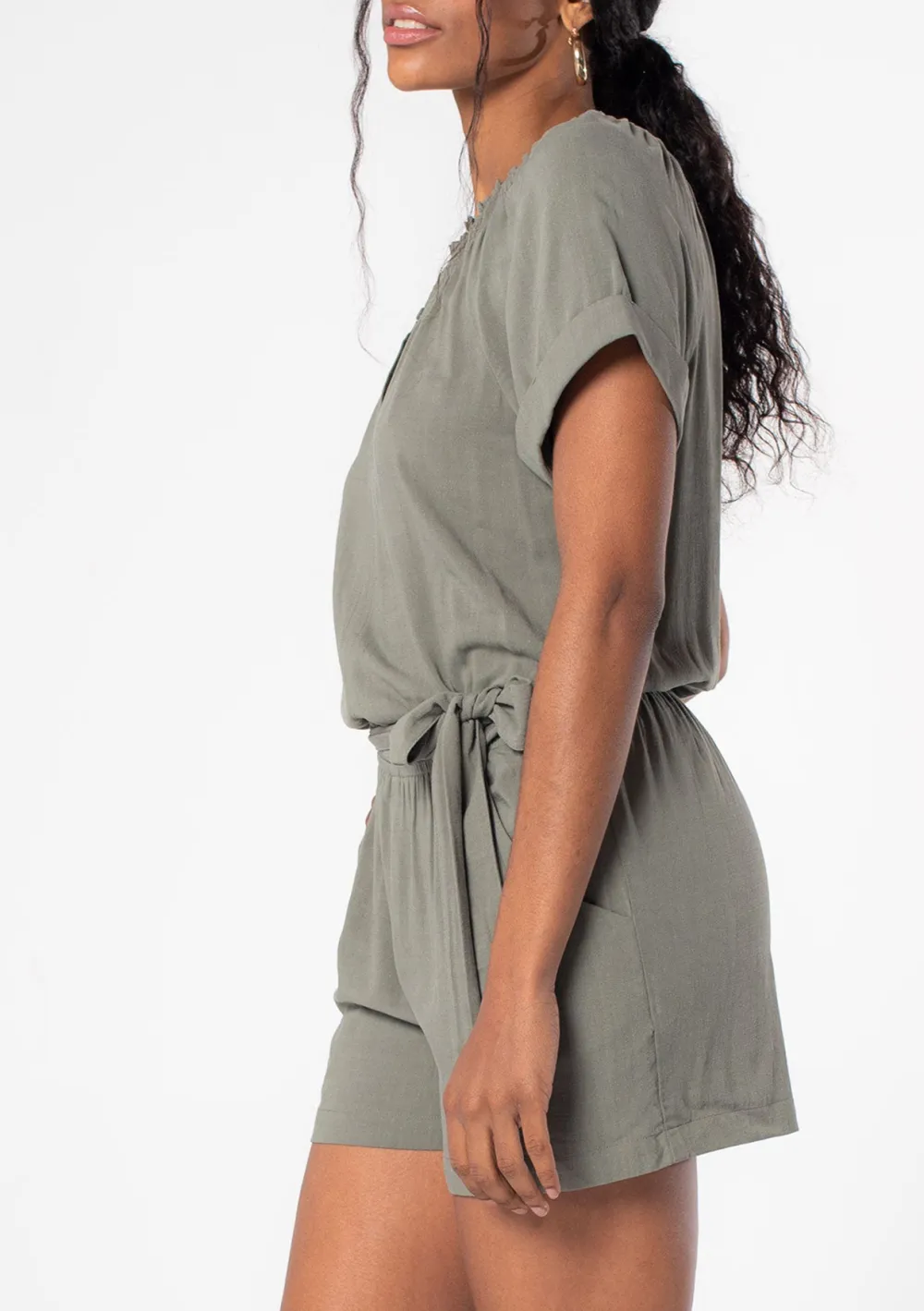 Tied Short Sleeve Romper