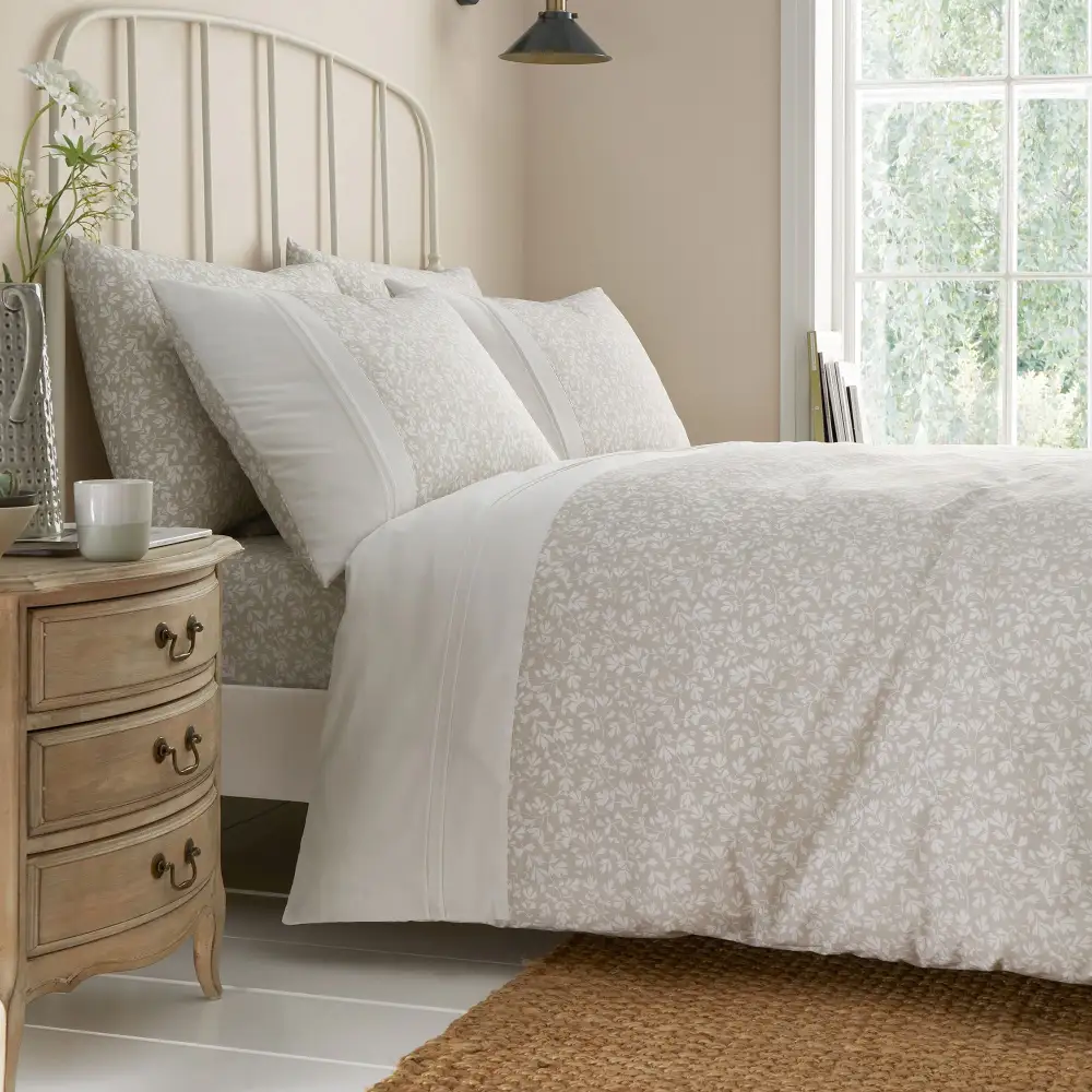 Ruffled Floral Polycotton Duvet Cover Set