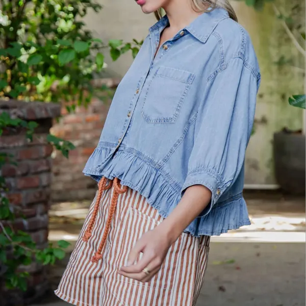 Ruffled Hem Top