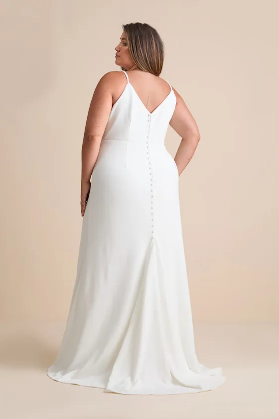 Feeling of Forever White Sleeveless Mermaid Maxi Dress