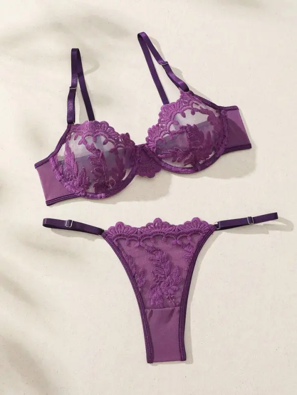 Sculpted Sheer Lingerie Set