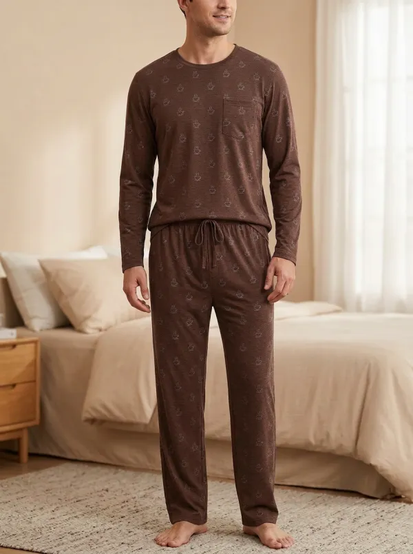 Relaxed Detail Classic Men's Pajama Set