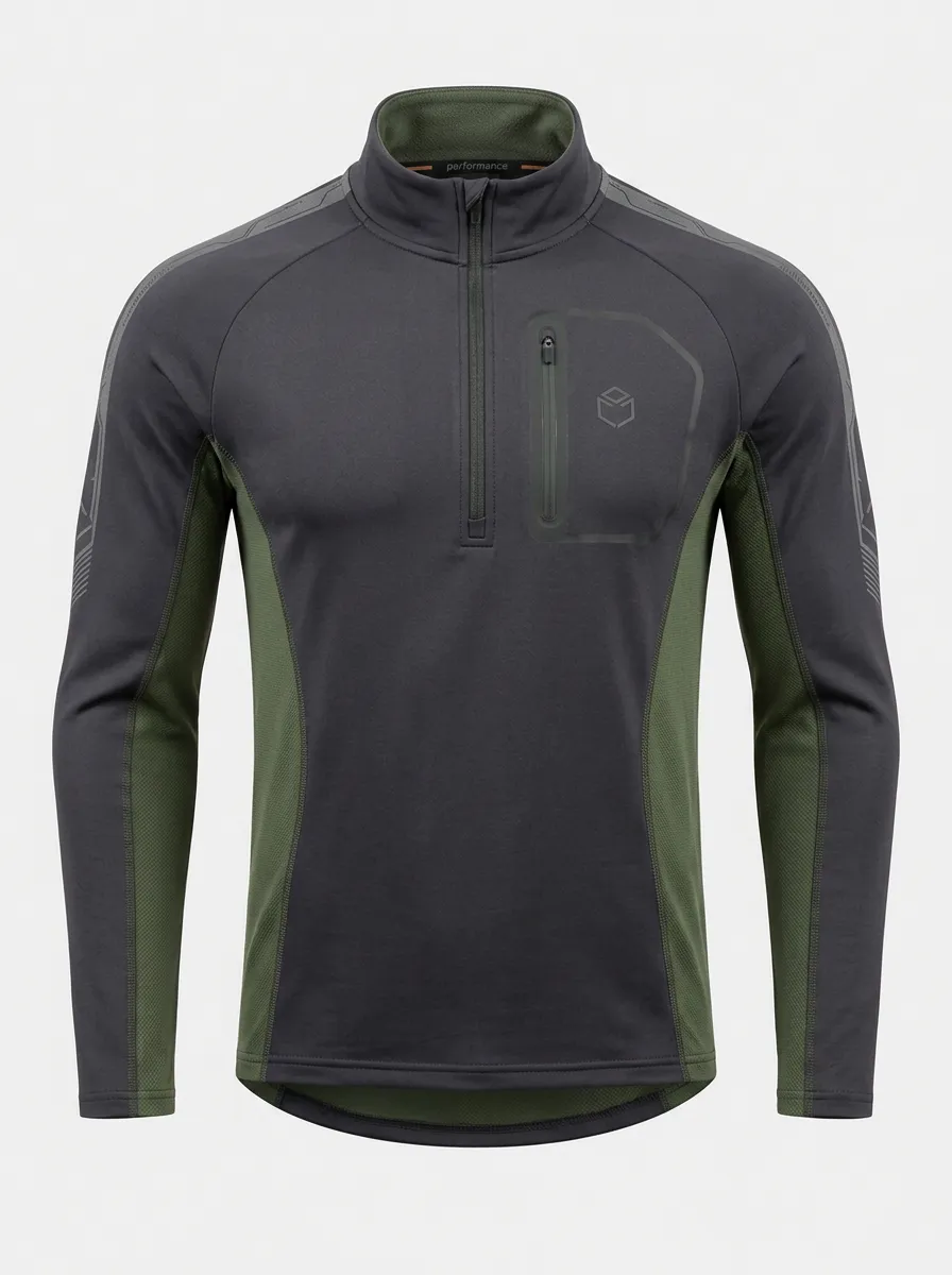 Men's Tactical Outdoor Sport Quarter Zip Printed Pullover