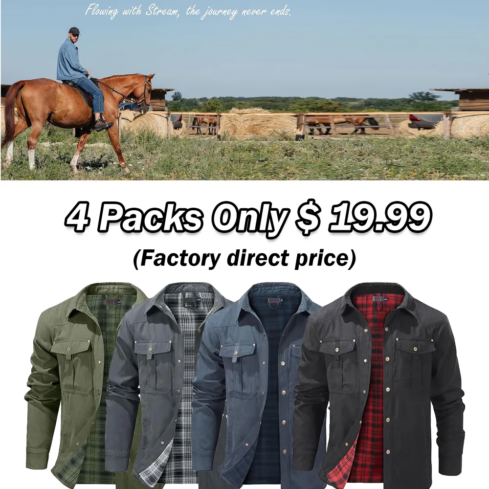 🤠 Men’s Lightweight Plaid Western Shirt Jacket – Rugged Style. Everyday Comfort. 🔥 Limited-Time Fall Deal – 40% OFF!
