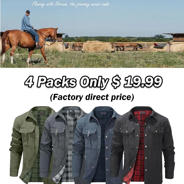 🤠 Men’s Lightweight Plaid Western Shirt Jacket – Rugged Style. Everyday Comfort. 🔥 Limited-Time Fall Deal – 40% OFF!