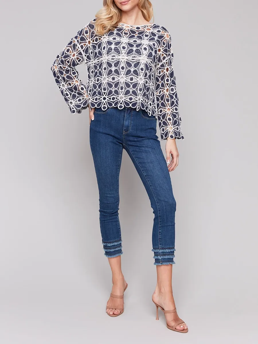 French Style Boat Neck Top for Women