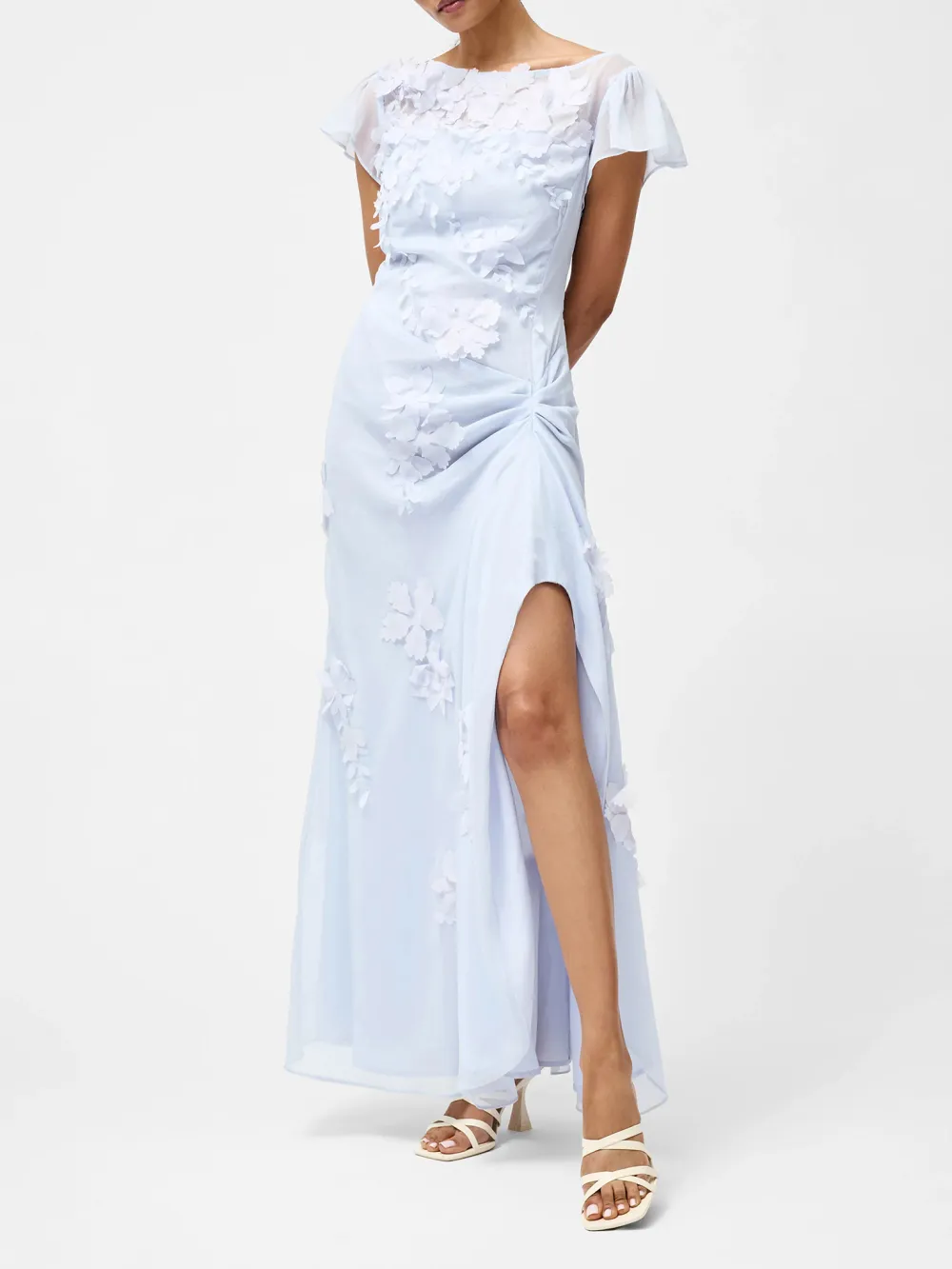 Elegant Chiffon 3D Floral Dress