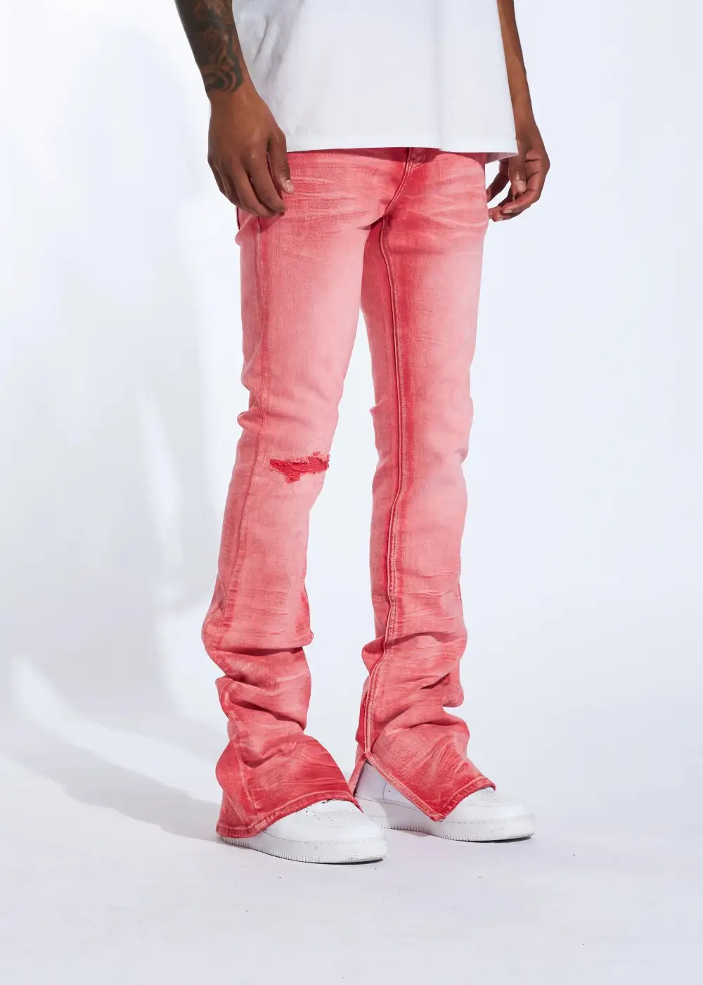 Flare Wash Stacked Denim Jeans