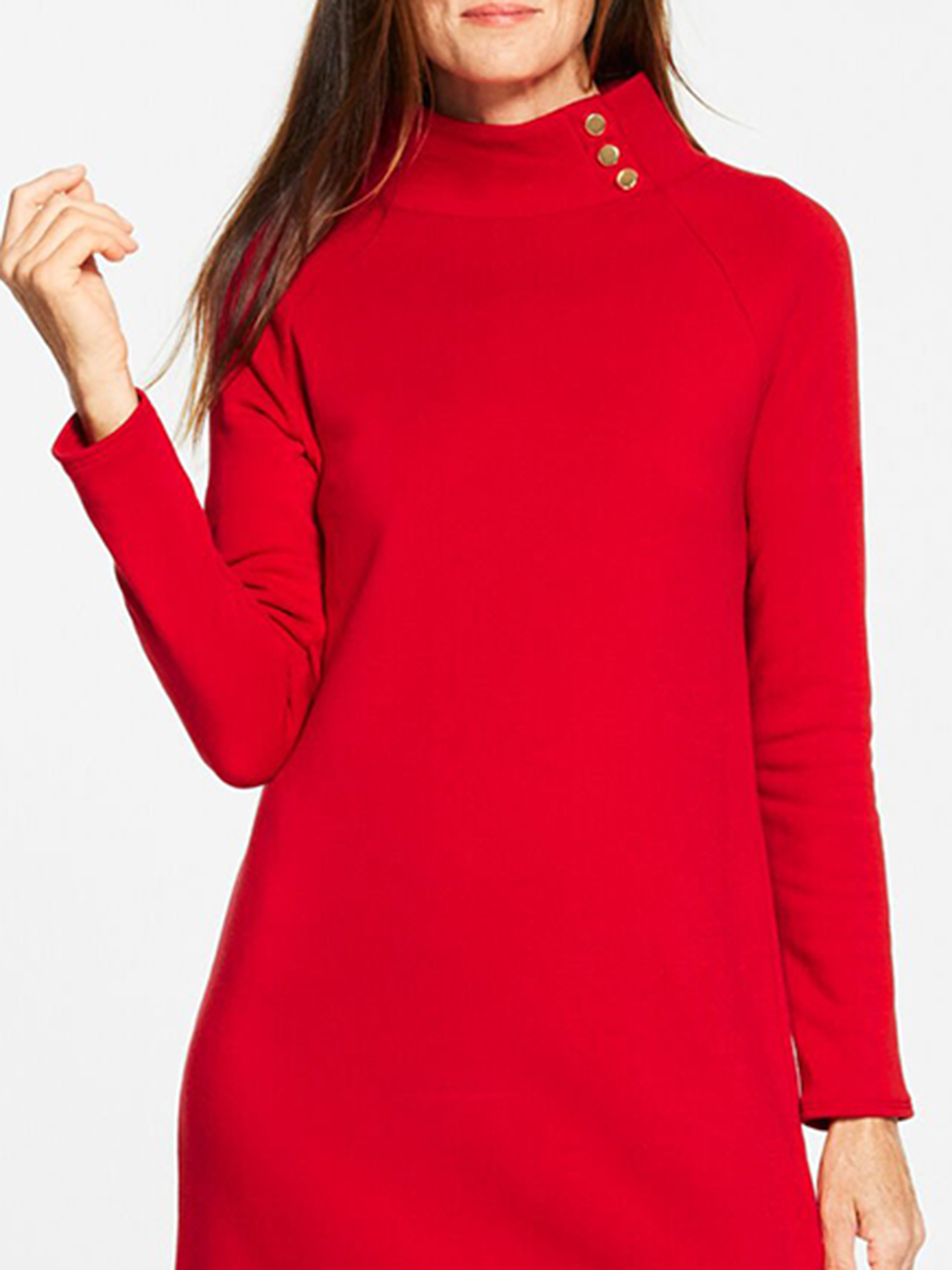 Women'S Stylish Slim-Fit Solid Midi Dress