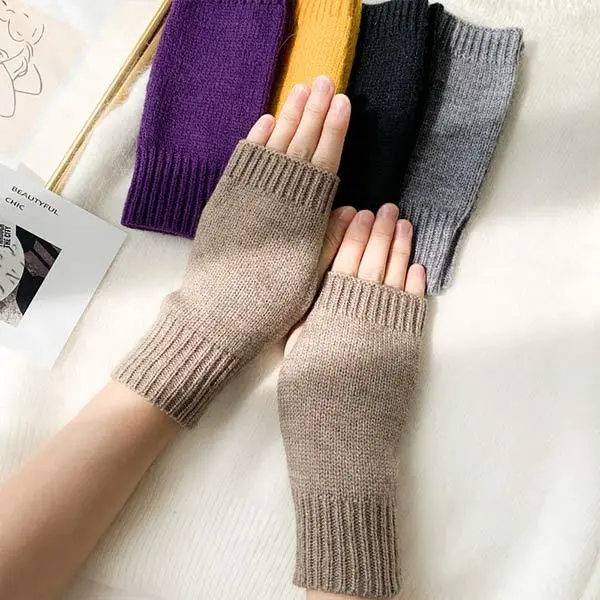 Women'S Knit Fingerless Gloves 87224550C